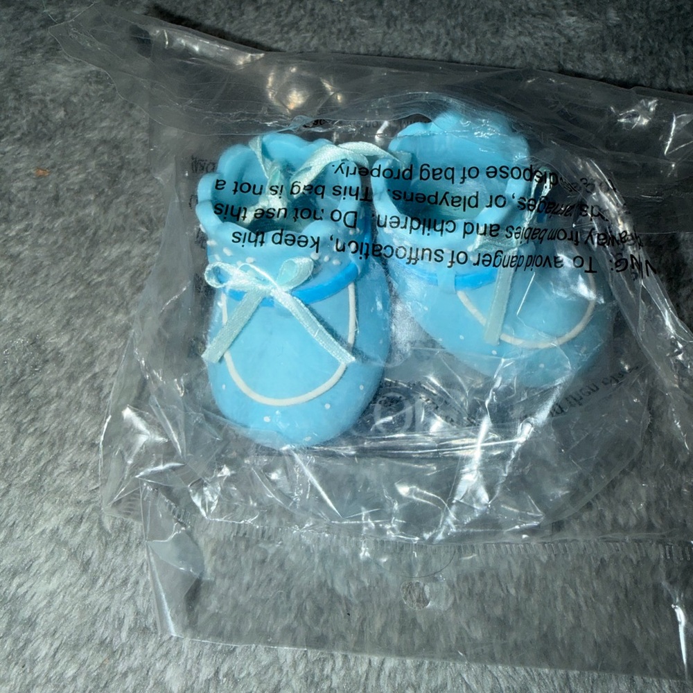 DecoPac Blue Booties Shoes Decoset Gender Reveal Boy Shower Party Cake Topper - Picture 10 of 10